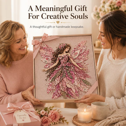 Premium Fairy Patchwork DIY Kit | High-Quality Layered Fabric with Floral Wings DIY Handmade Fantasy Wall Decor
