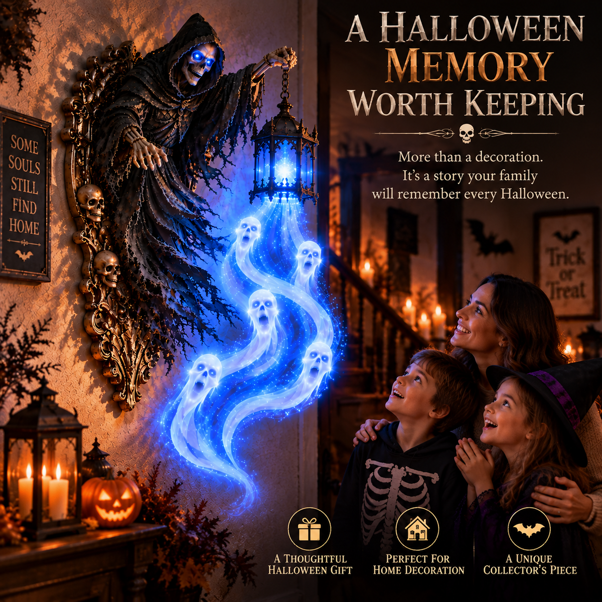 Soul Harvester Haunted Lantern Wall Decor
