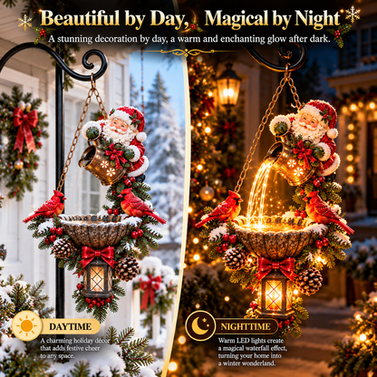 Santa s Magical Light Pour Cardinal Christmas Hanging Garden Lantern