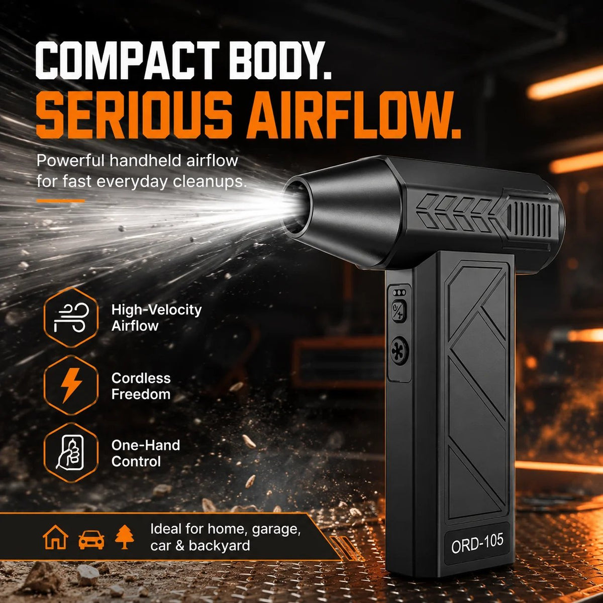 Cordless Turbo Air Duster for Cars, Garages & Workspaces