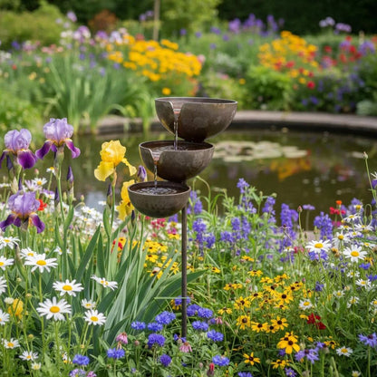 Cascading Rain Catcher Birdbath