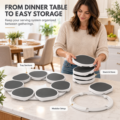 Share & Spin Expandable Lazy Susan Turntable for Dining Tables