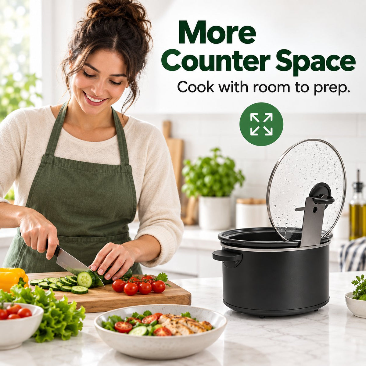 Multifunctional Anti-Slip Cooker Lid Stand - Space-Saving Kitchen Counter Organizer