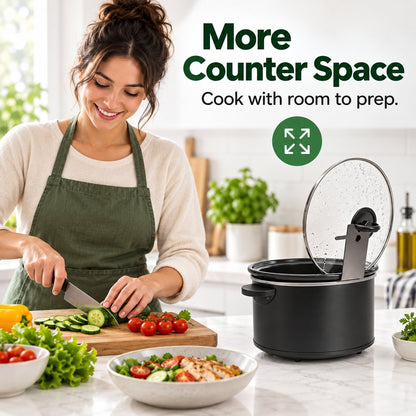 Multifunctional Anti-Slip Cooker Lid Stand - Space-Saving Kitchen Counter Organizer