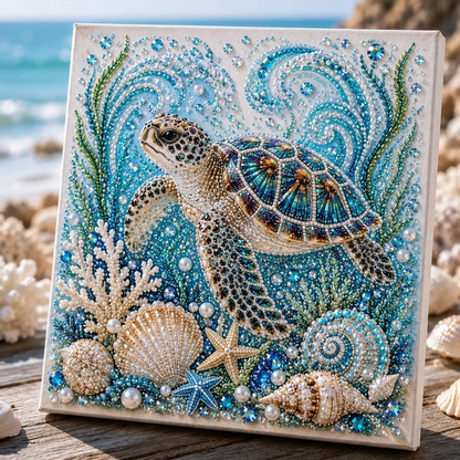 Ocean Theme Pearl Art DIY Kit Relaxing DIY Craft to Create Stunning Coastal Artwork