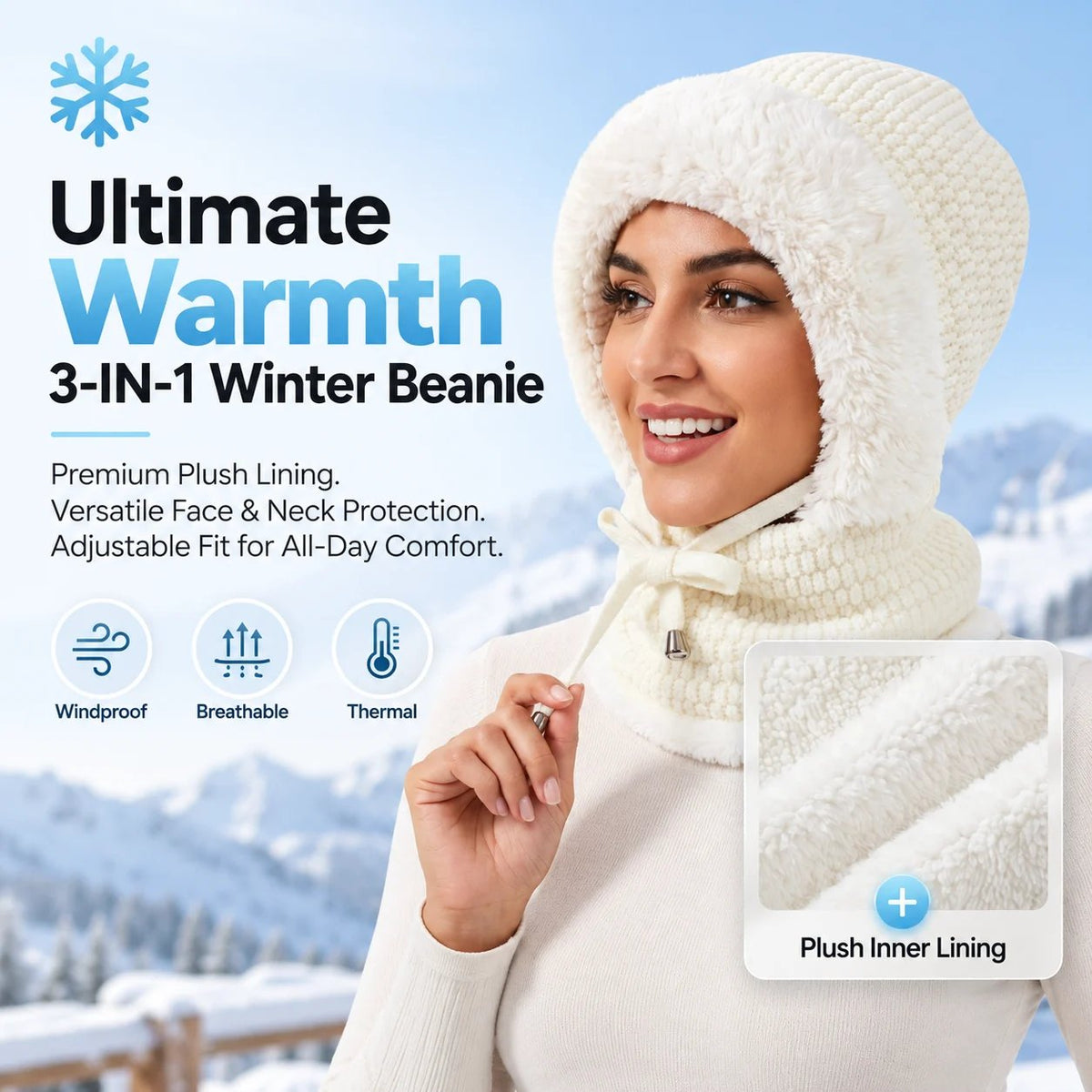 Selling Ultimate Warmth 3-in-1 Winter Beanie