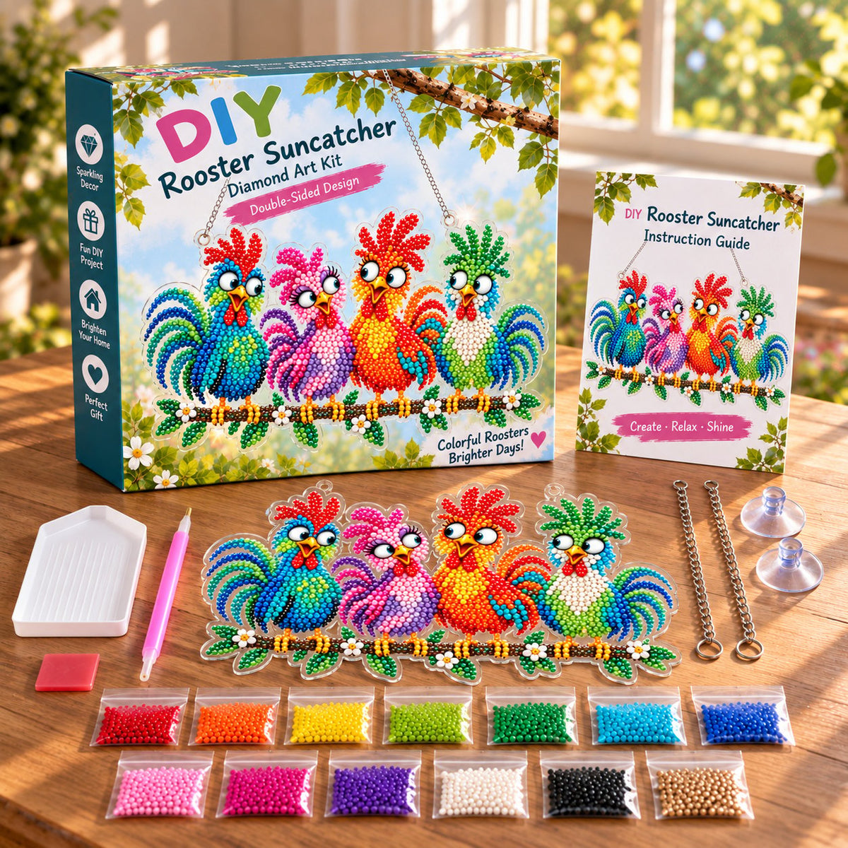 Sunny Birds Diamond Art Suncatcher DIY Kit
