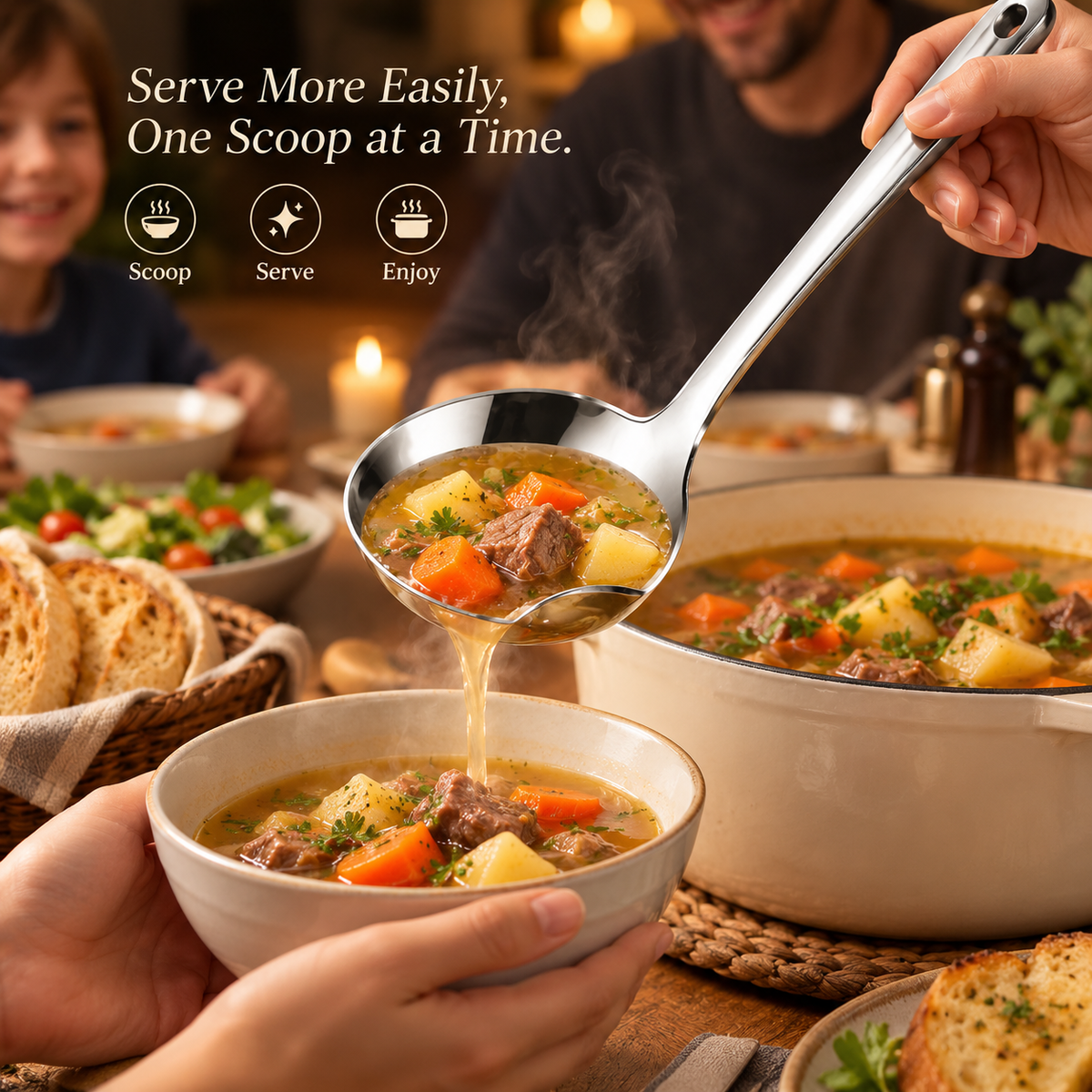 BUY 1 GET 1 FREE🥣 304 Stainless Steel Deep Soup Ladle
