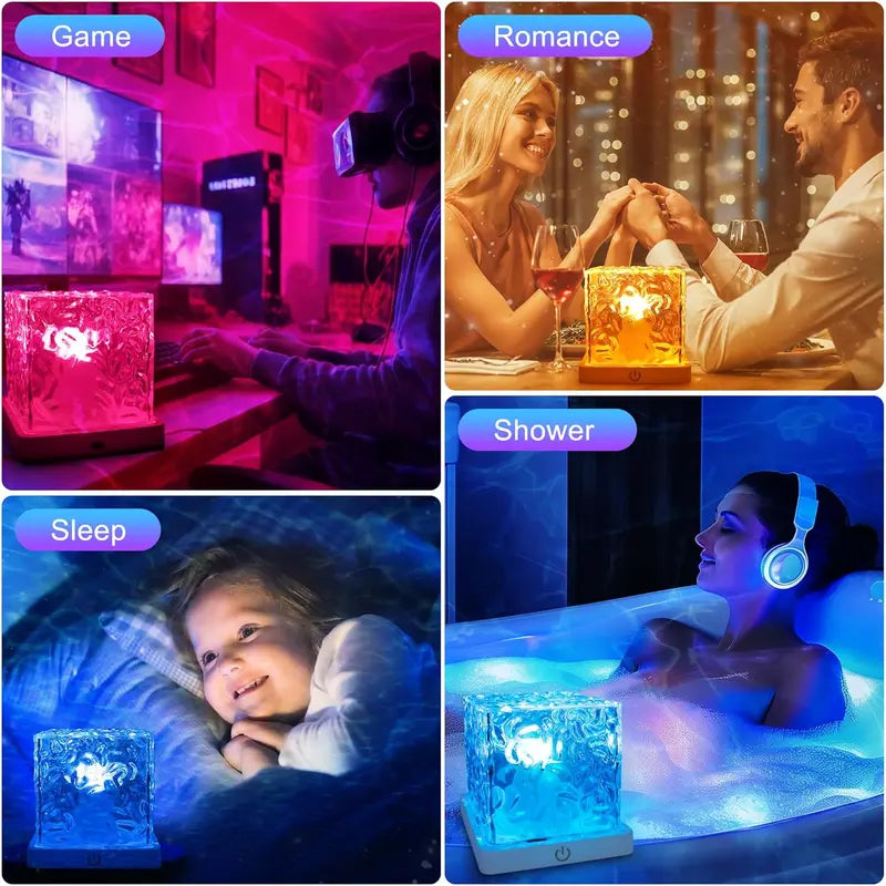 Rechargeable Wave Projector 16 Color Shower Light, Remote Controlled & Waterproof
