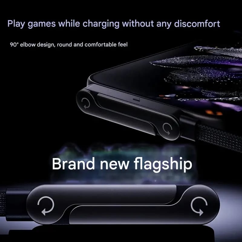 2-in-1 Invisible Holder Charger Cable 240W Fast Charging Cord with Built-In Phone Stand