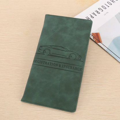 Premium Suede-Feel Vehicle Document Organizer | Magnetic Closure Wallet