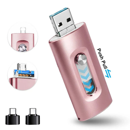 4-in-1 USB3.0 OTG Flash Drive with Type-C Adapter