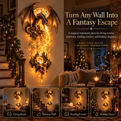 Dragonfire Moonlight Wall Lamp | Enchanted Fantasy Castle Decor
