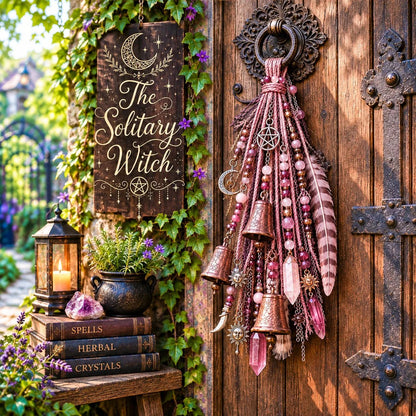 Witchy Door Charm | Bells, Crystals & Celestial Hanging Decor