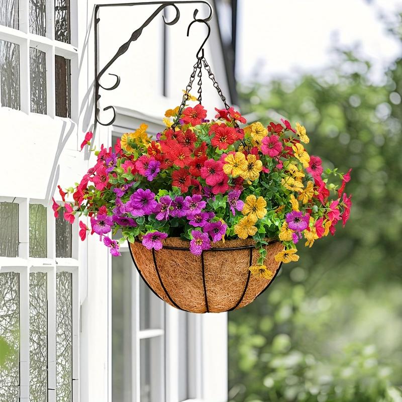 Simulated Hanging Flower Basket No Watering. No Wilting. Just Perfect Blooms
