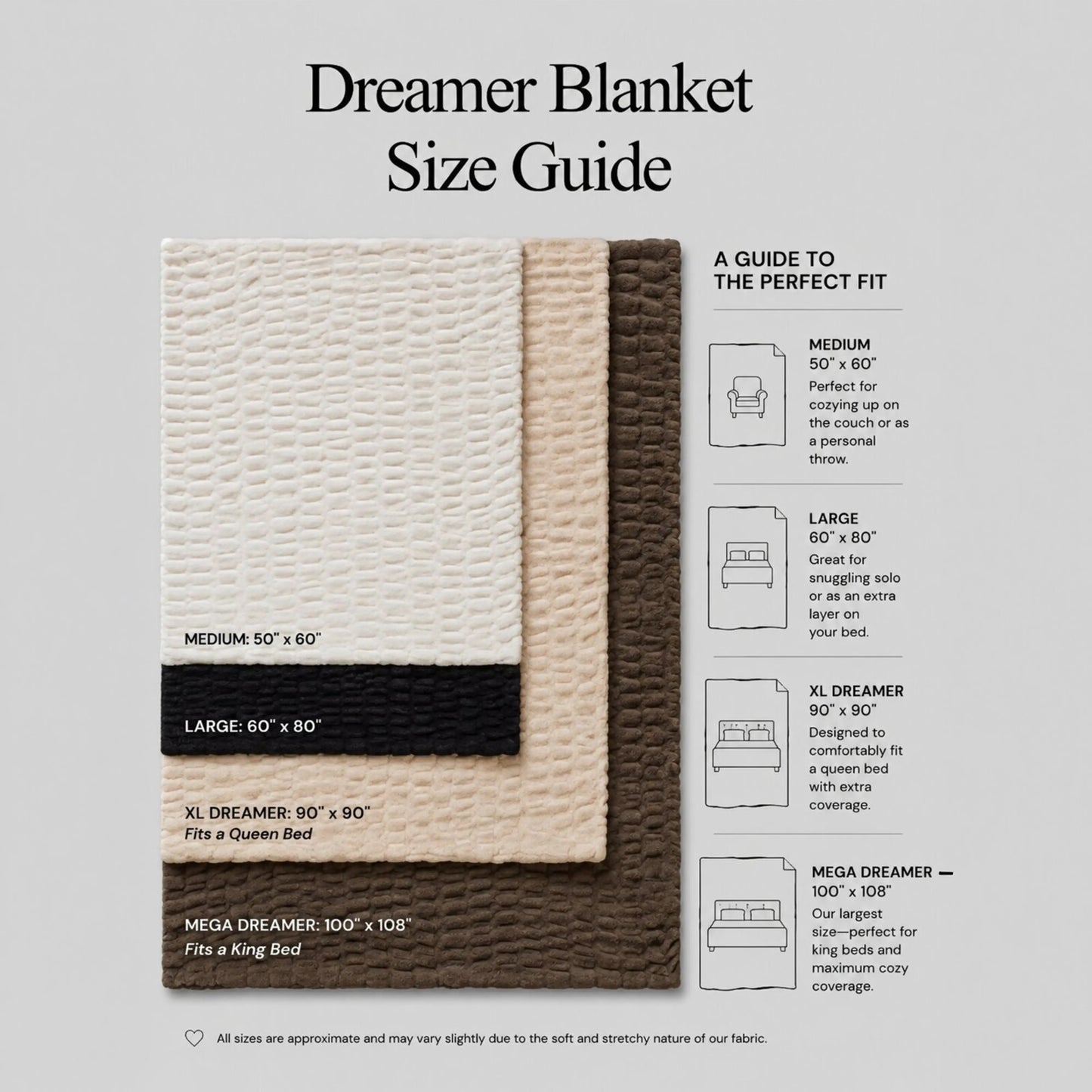 Oversized plush throw blanket in available colors