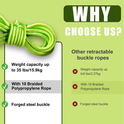 Retractable Buckle Rope - 2026 Outdoor Tool-Neon Visible Outdoor Cord for Camping, Hammock, Laundry, Cargo Transport