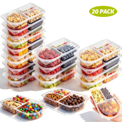 Dual Compartment Disposable Food Containers Leakproof Takeout Boxes with Sauce Compartments