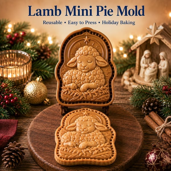 Faith & Nativity Christmas Mini Pie Mold Collection | Reusable Embossed Molds for Shaping Detailed Praying Jesus