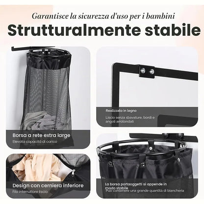 2-in-1 Door Hanging Laundry Basket with Basketball Hoop Fun & Functional Storage!