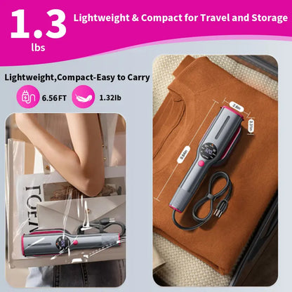 Portable garment steamer iron with swivel handle