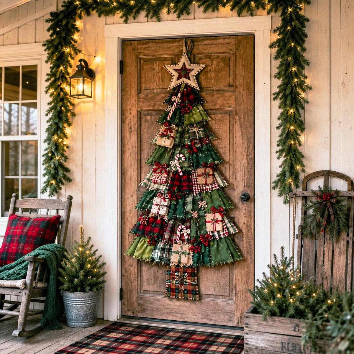 Beginner-Friendly DIY Oversized Patchwork Christmas Tree Door Hanging Kit