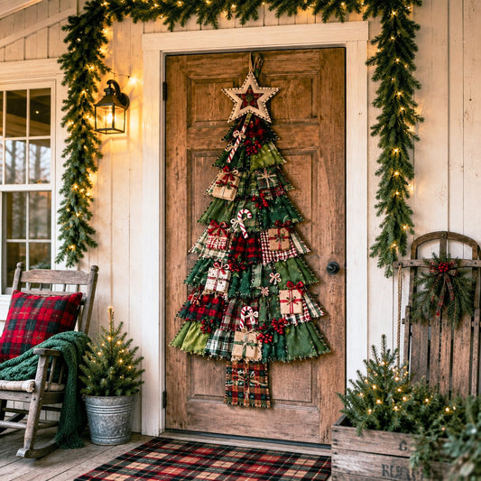 Beginner-Friendly DIY Oversized Patchwork Christmas Tree Door Hanging Kit