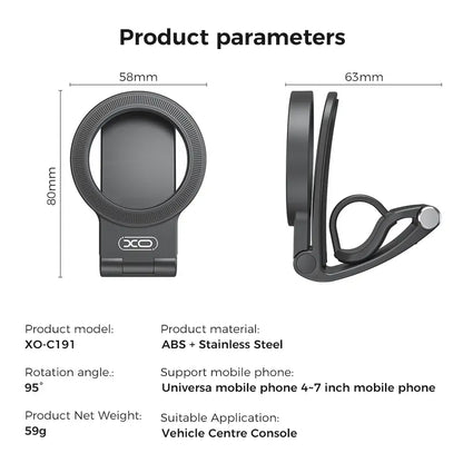 Strong Magnet Magnetic Car Phone Mount Hands Free Cellphone Holder, 95 Adjustable