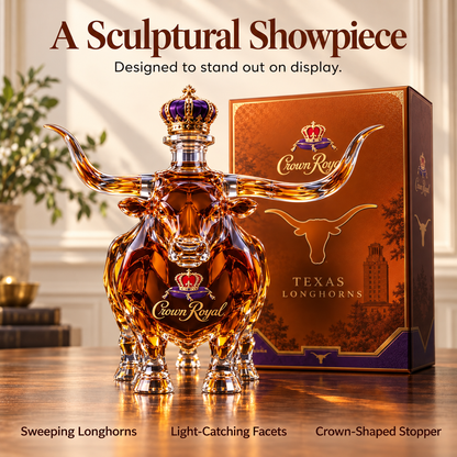 Crown Royal Texas Longhorns Whiskey Bottle