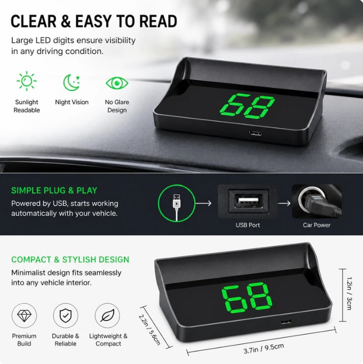 buy one get one free Head-up display, in-car GPS, digital speedometer