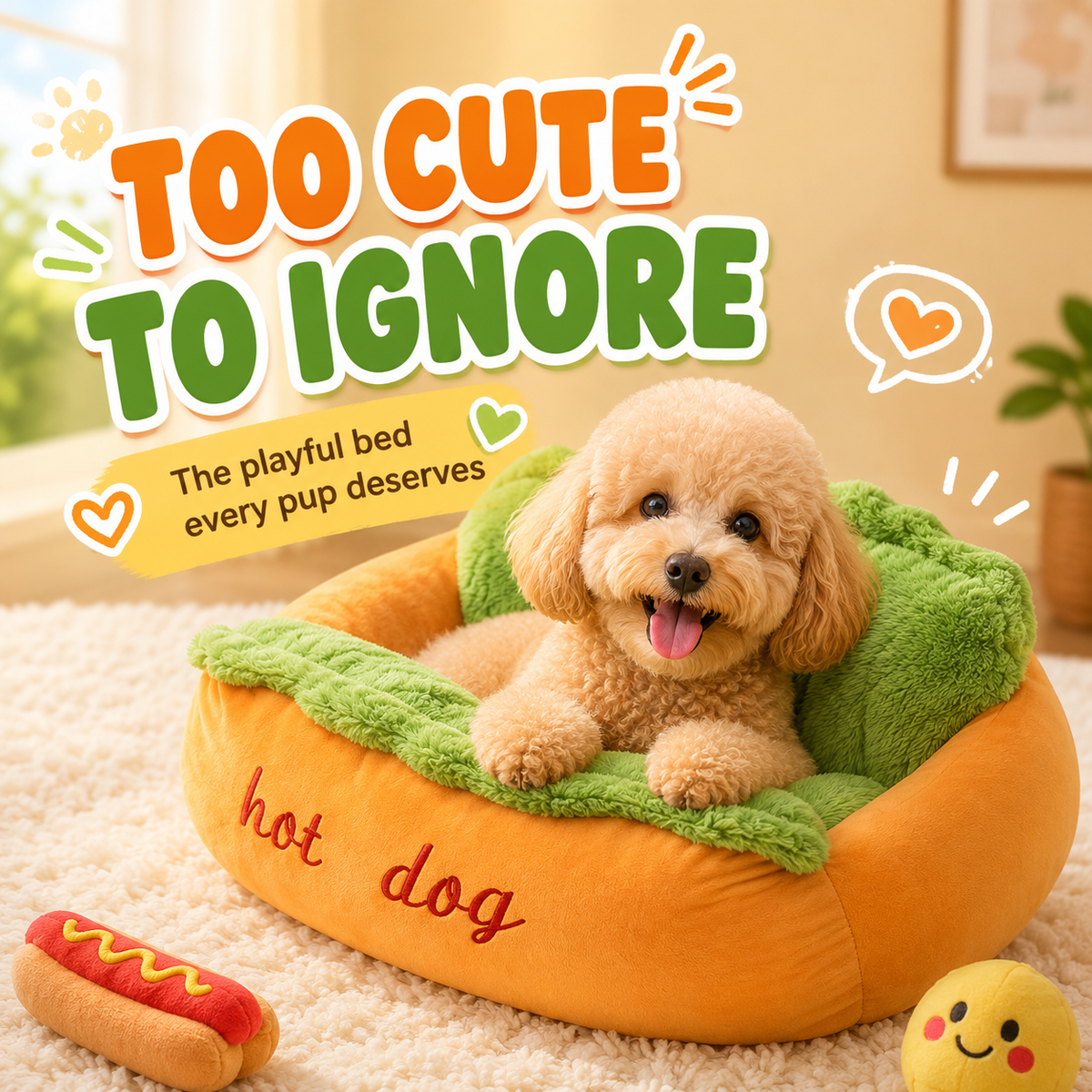 Dog Dog Bed Cute Plush Pet Sofa for Small Dogs & Cats