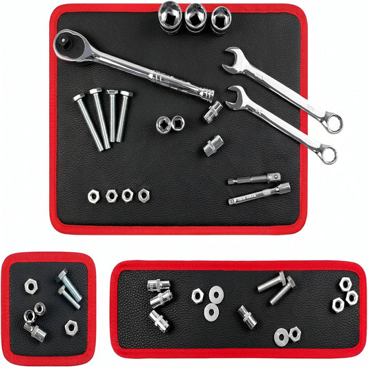 Magnetic Tool Mat & Holder | 12.8"x9.8" Flexible Magnetic Tray for Garage Workshop