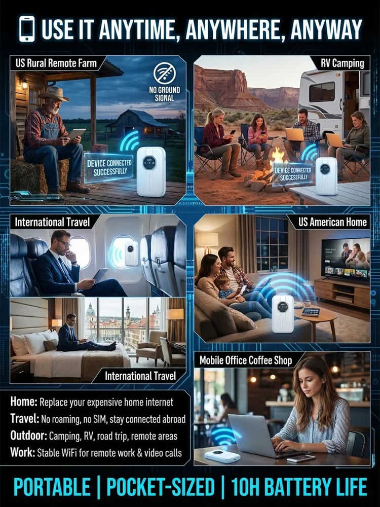 This Week's Special Price $37.99-- [Power on and use] All-network portable wifi