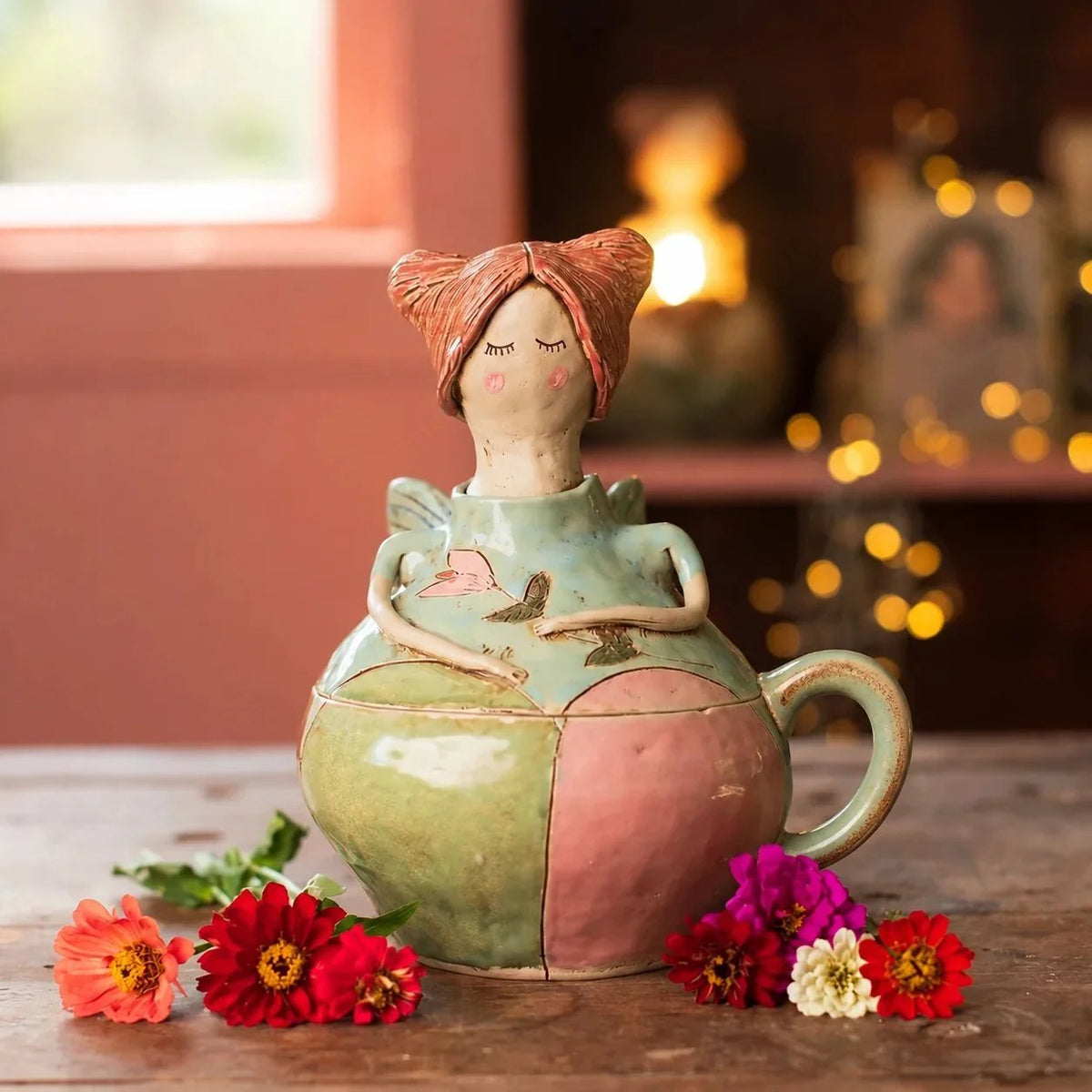 Handcrafted Fairies Storage Jar/Mug | 8 Whimsical Styles with Removable Fairy Lid for Tea, Treats & Tiny Keepsakes