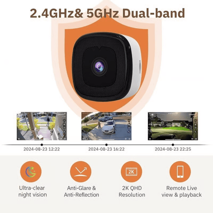 Crystal-clear security 2K camera Color Night Vision 24/7 Recording & Smart Alerts Easy Install!