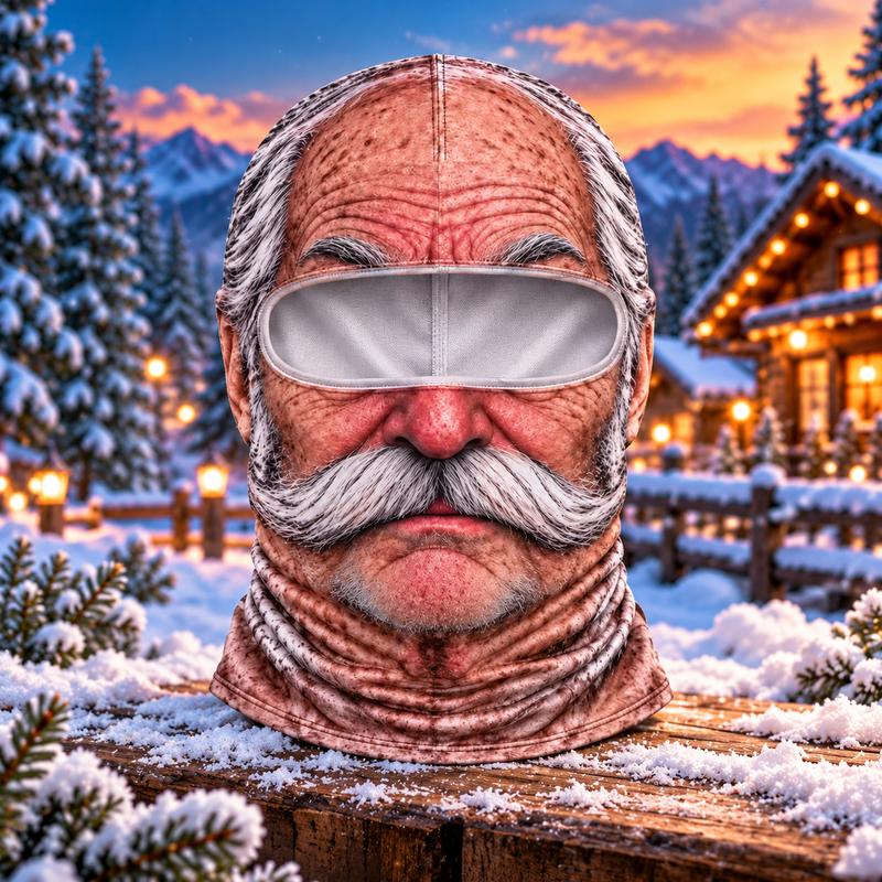 Funny Realistic Face Balaclava | Hilarious Ski & Snowboard Resort Party Mask, Winter Slopes Group Gear