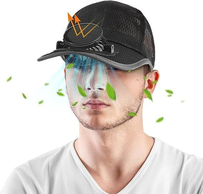 Cooling Solar Fan Hat UV Protection & Breathable Mesh