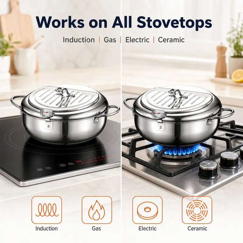 304 Grade Stainless Steel Deep Fryer Pot