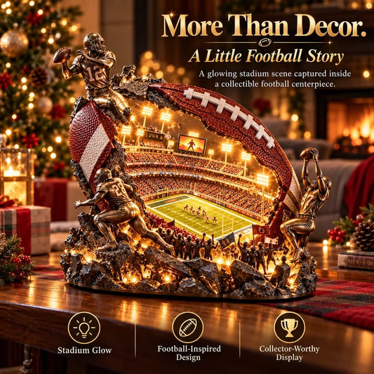 A Stadium Inside a Football Lighted Game Day Collectible