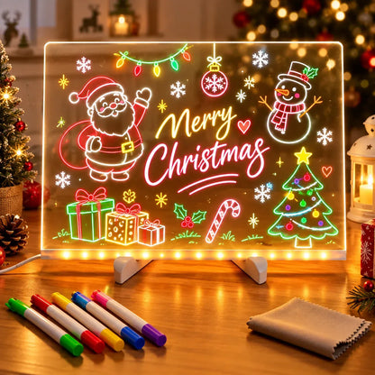Reusable Acrylic LED Message Board Light-Up Writing & Drawing Display