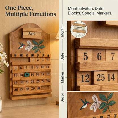 🎄 Festive Wooden Perpetual Calendar