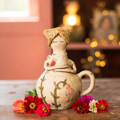 Handcrafted Fairies Storage Jar/Mug | 8 Whimsical Styles with Removable Fairy Lid for Tea, Treats & Tiny Keepsakes