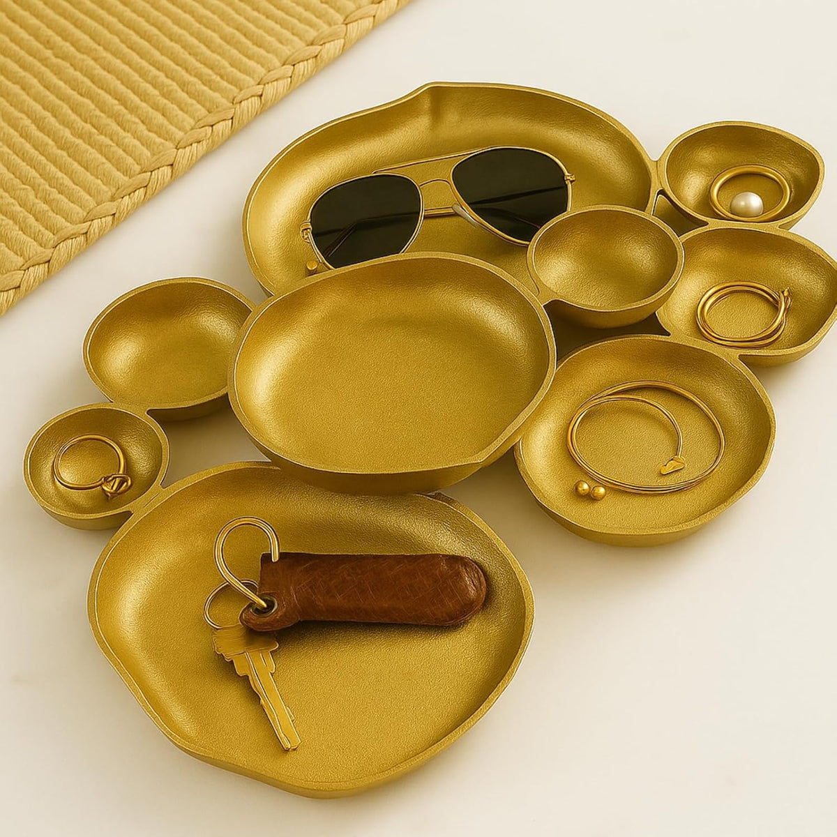 Cluster Accent Bowls Shiny Gold Snack & Appetizer Serving Dish