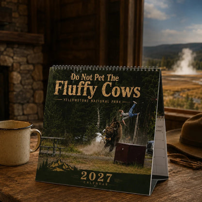 'Do Not Pet The Fluffy Cows' Bison Yellowstone National Park 2027 Wall Calendar