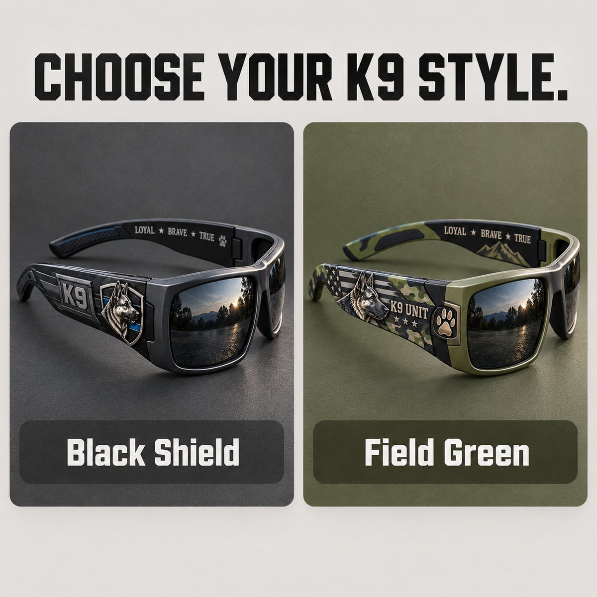 K9 Guardian Sunglasses | Rugged K9-Inspired Design with Working-Dog Details & Bold Everyday Style