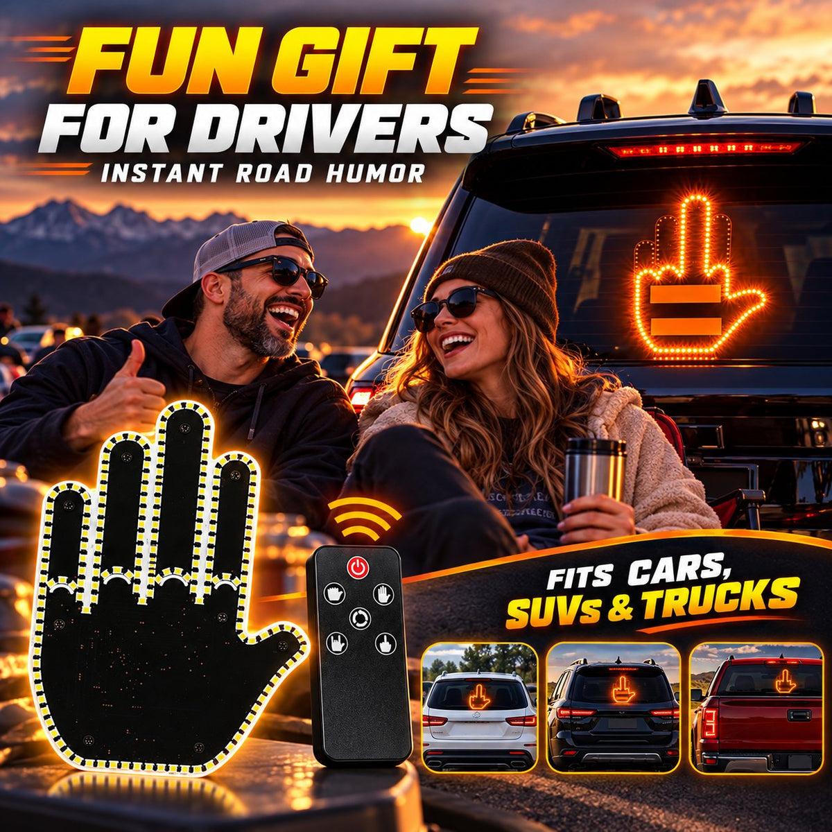 Wireless Car LED Gesture Light Express Yourself on the Road Instantly!