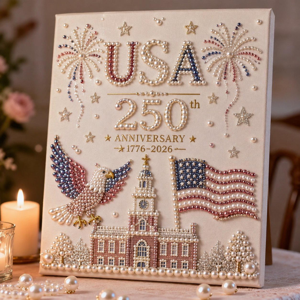 USA Anniversary Pearl Painting