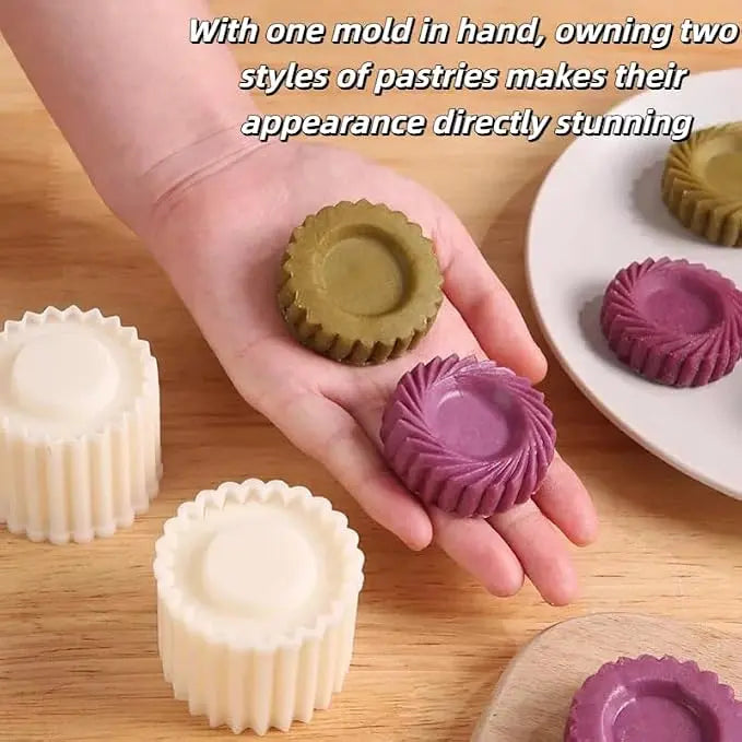 Sunflower-Pattern Mooncake Press Mold French Lace Design, Non-Stick & Reusable