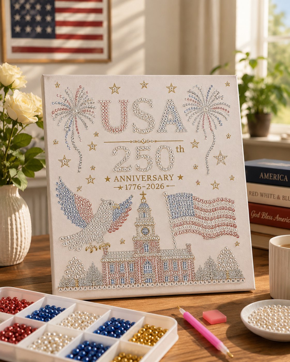 USA Anniversary Pearl Painting