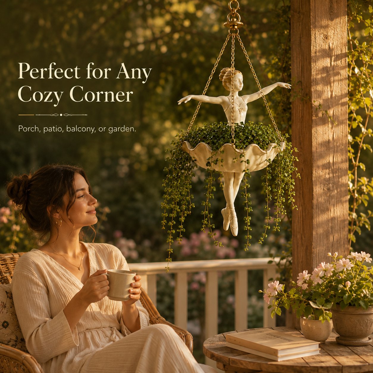 Ballet Dancer Hanging Planter